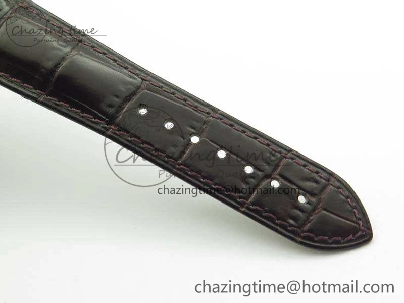 De Ville Chronograph SS OMF 1:1 Best Edition White Dial On Brown Leather strap A9300