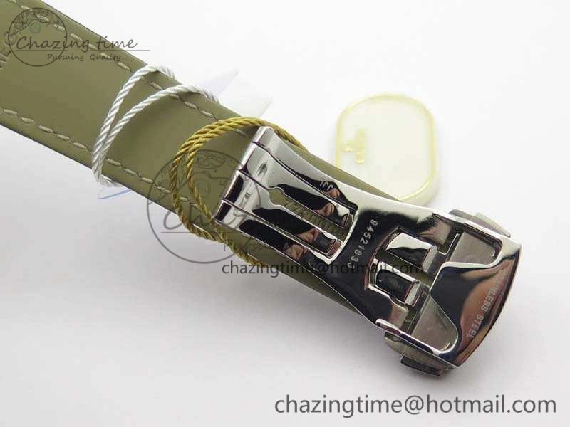 De Ville Chronograph SS OMF 1:1 Best Edition White Dial On Brown Leather strap A9300