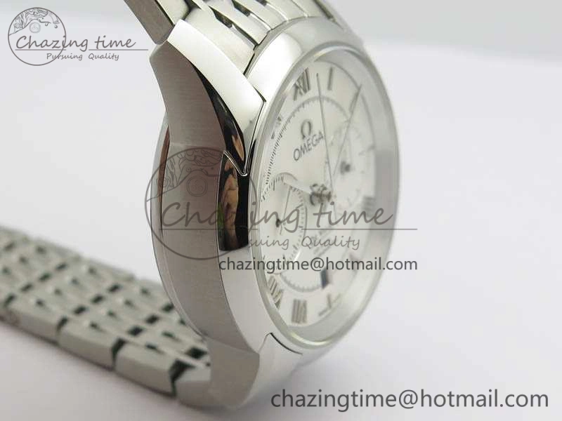 De Ville Chronograph SS OMF 1:1 Best Edition White Dial On SS Bracelet A9300
