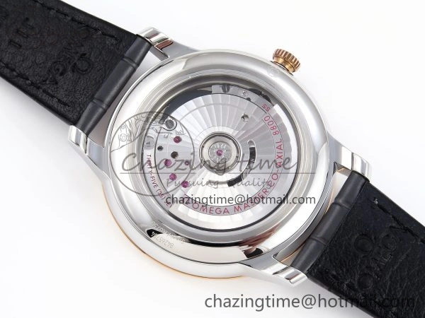 De Ville Date RG MKF 1:1 Best Edition Gray Dial Roman Marker on Gray Leather Strap A8800
