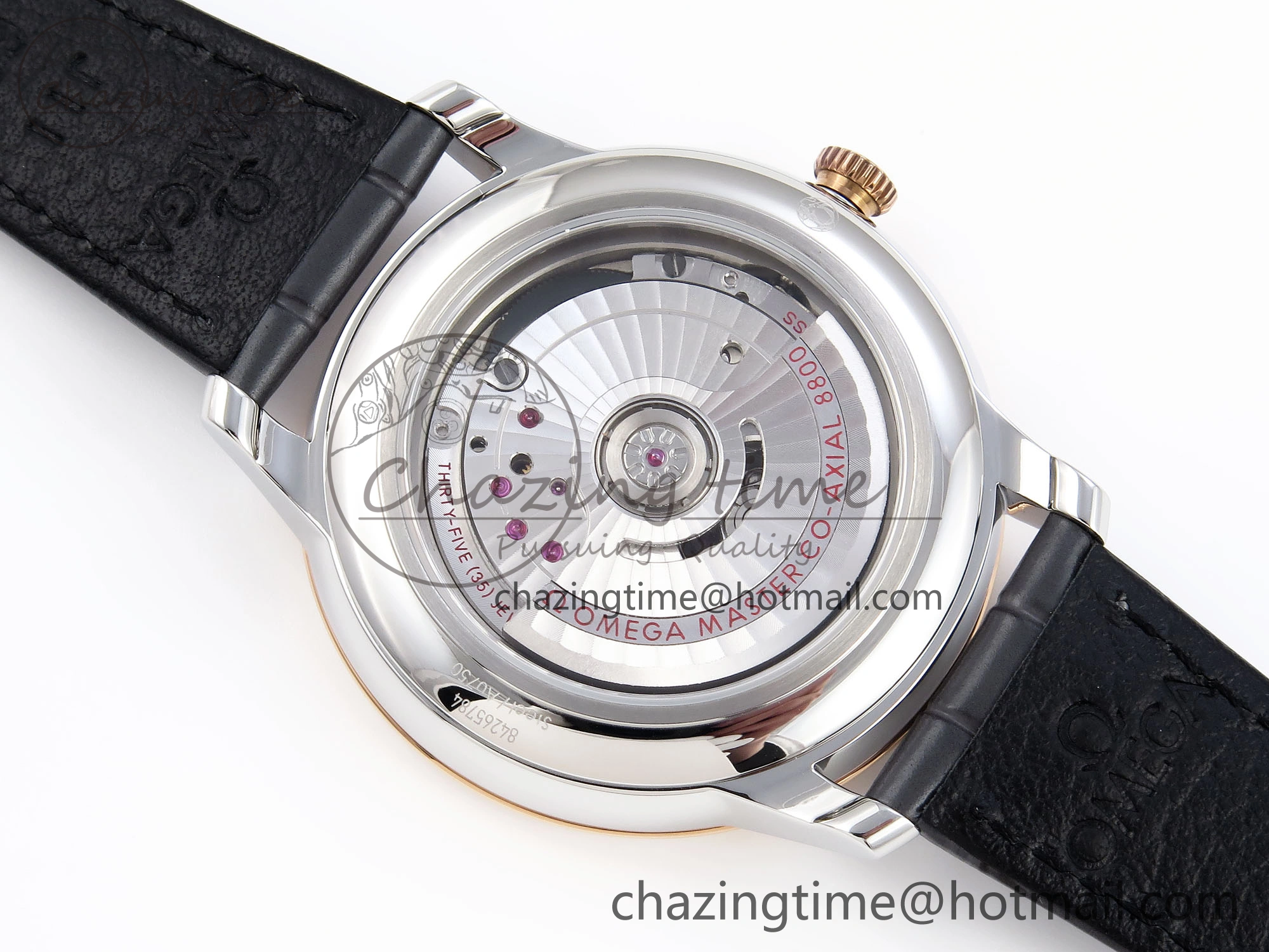 De Ville Date RG MKF 1:1 Best Edition Gray Dial Roman Marker on Gray Leather Strap A8800