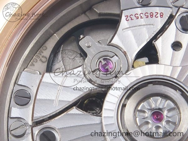 De Ville Date RG MKF 1:1 Best Edition White Textured Dial Roman Marker on Brown Leather Strap A8800