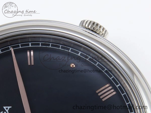 De Ville Date SS MKF 1:1 Best Edition Black Dial Roman Marker on Black Leather Strap A8800