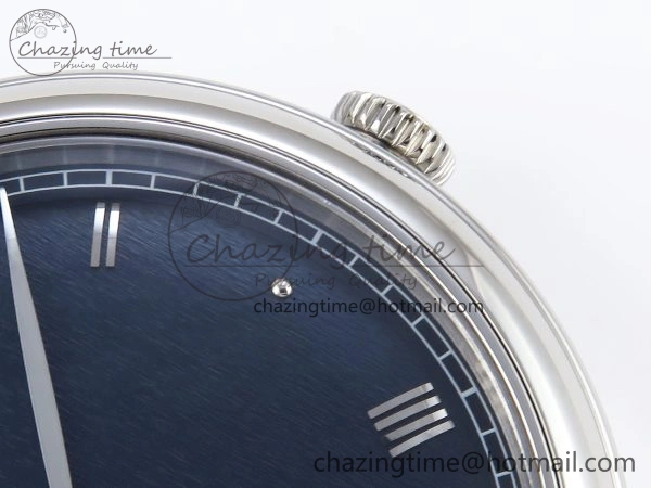 De Ville Date SS MKF 1:1 Best Edition Blue Dial Roman Marker on Black Leather Strap A8800