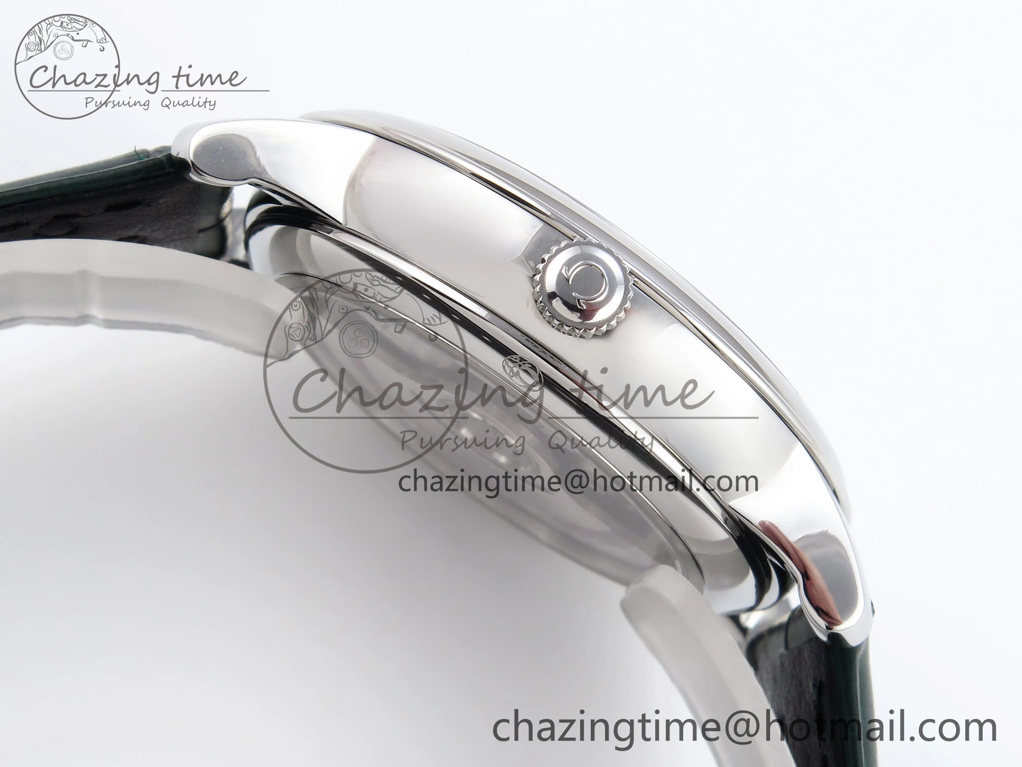 De Ville Date SS MKF 1:1 Best Edition Dark Gray Dial Roman Marker on Black Leather Strap A8800