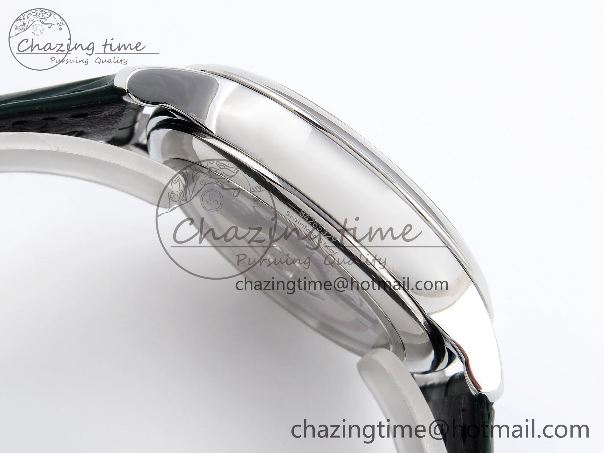 De Ville Date SS MKF 1:1 Best Edition Dark Gray Dial Roman Marker on Black Leather Strap A8800