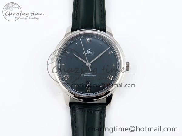 De Ville Date SS MKF 1:1 Best Edition Dark Gray Dial Roman Marker on Black Leather Strap A8800