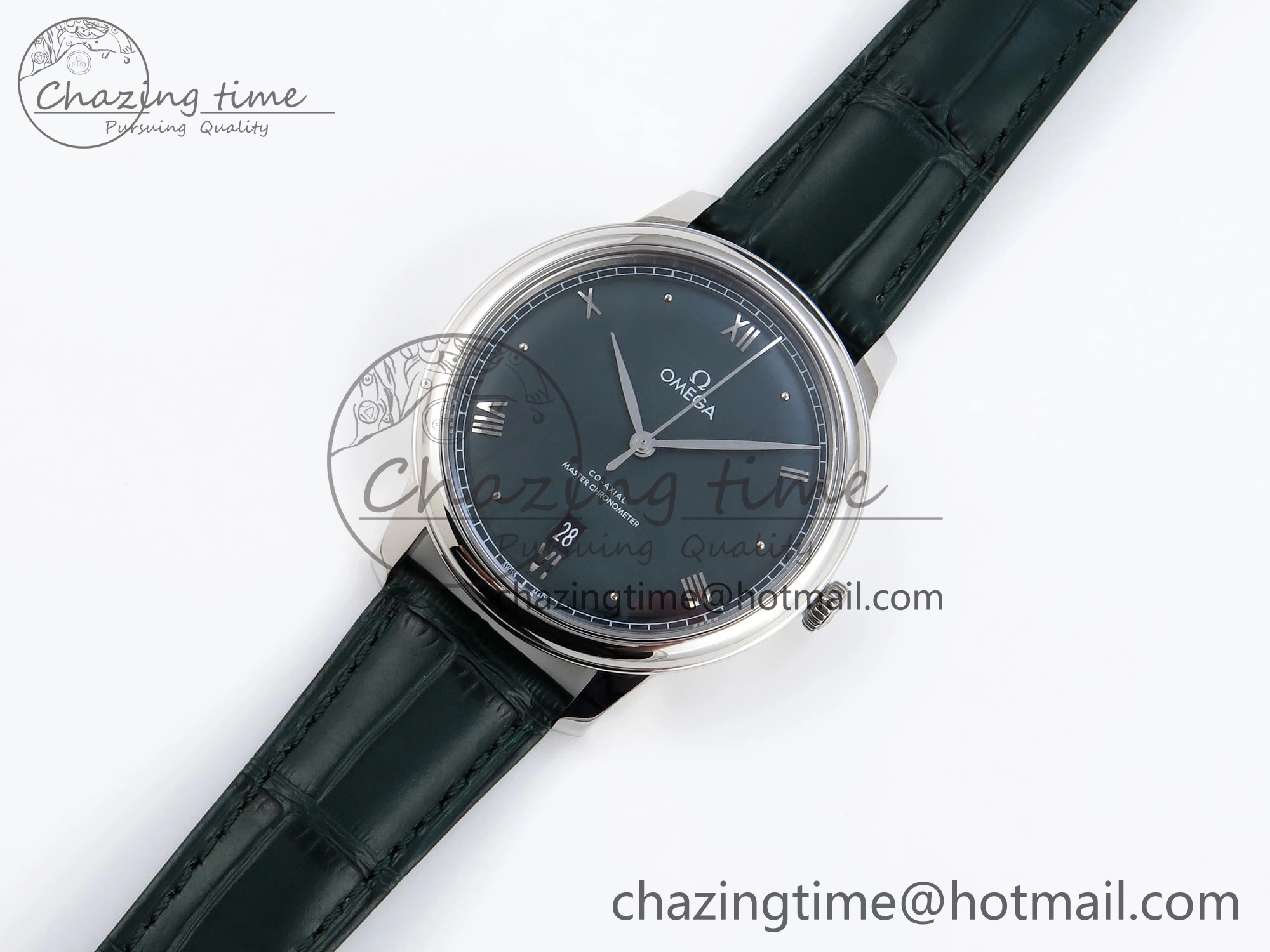 De Ville Date SS MKF 1:1 Best Edition Dark Gray Dial Roman Marker on Black Leather Strap A8800