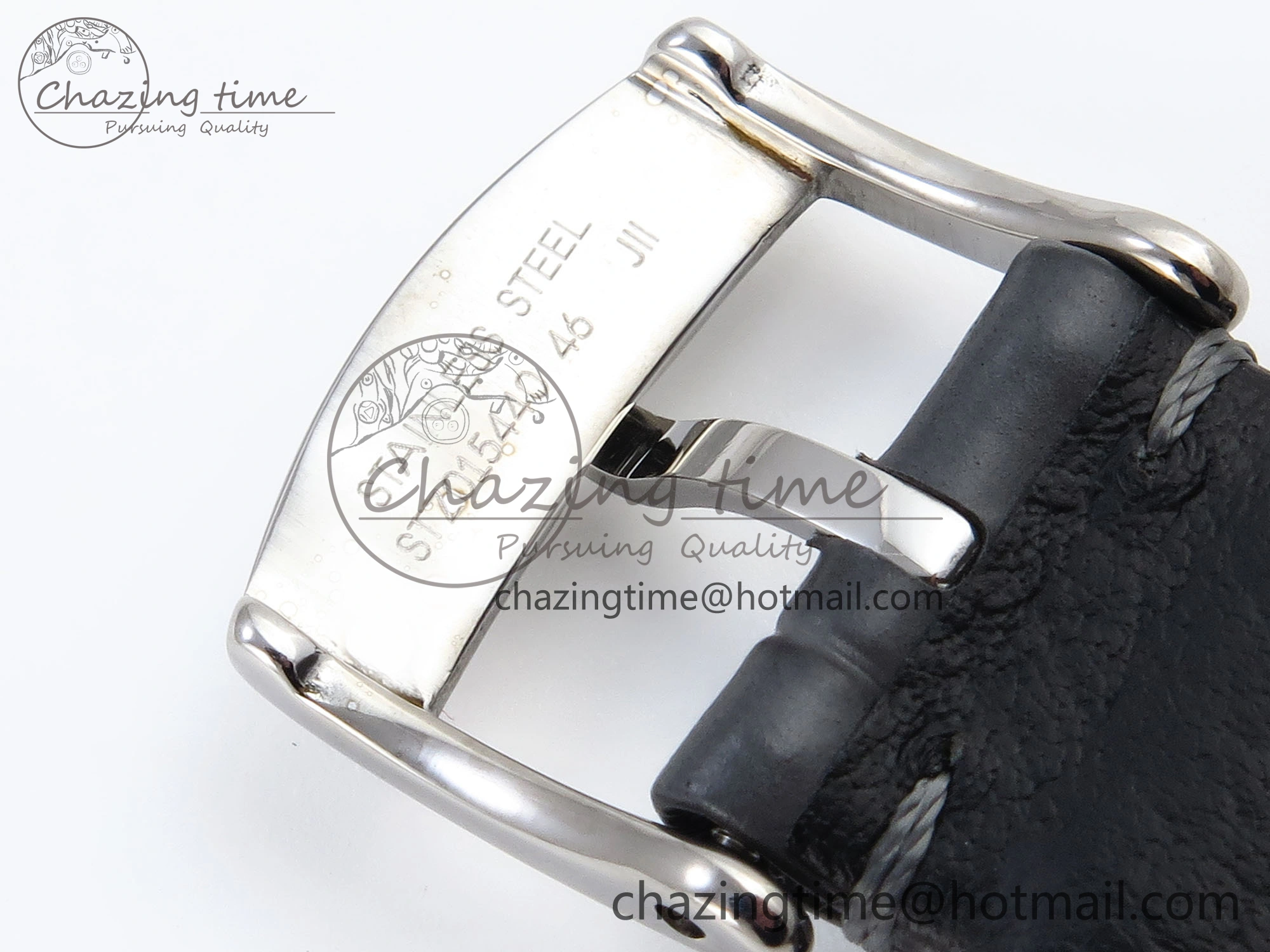 De Ville Date SS MKF 1:1 Best Edition Grey Dial Roman Marker on Black Leather Strap A8800