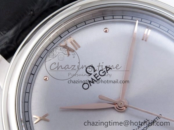 De Ville Date SS MKF 1:1 Best Edition Grey Dial Roman Marker on Black Leather Strap A8800