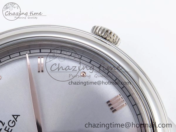 De Ville Date SS MKF 1:1 Best Edition Grey Dial Roman Marker on Black Leather Strap A8800