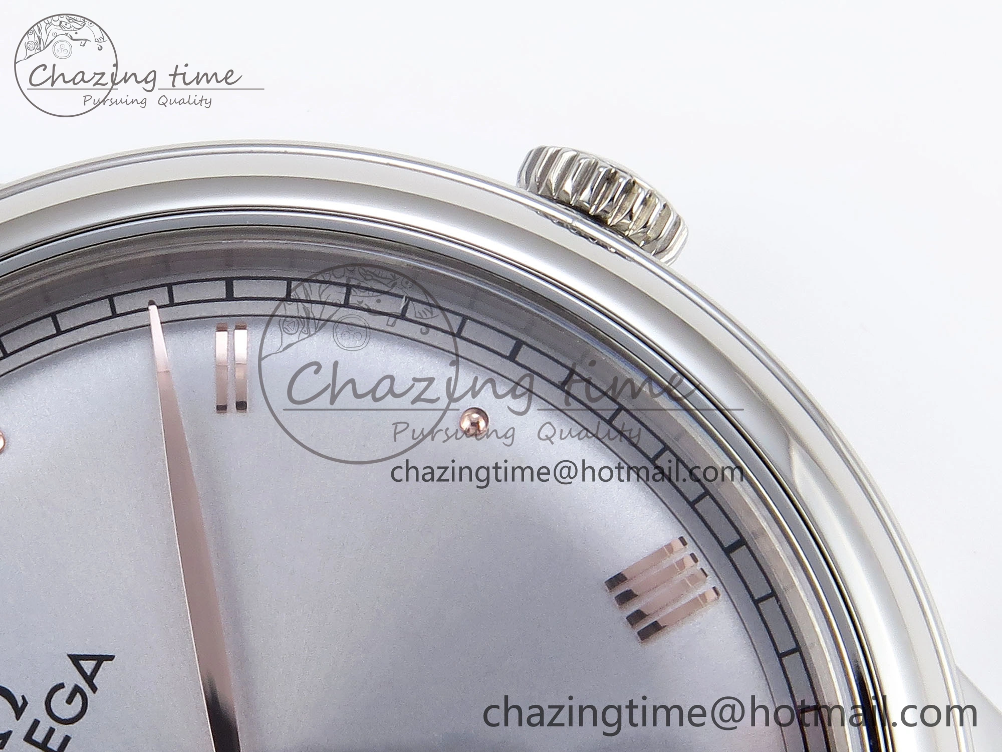 De Ville Date SS MKF 1:1 Best Edition Grey Dial Roman Marker on Black Leather Strap A8800