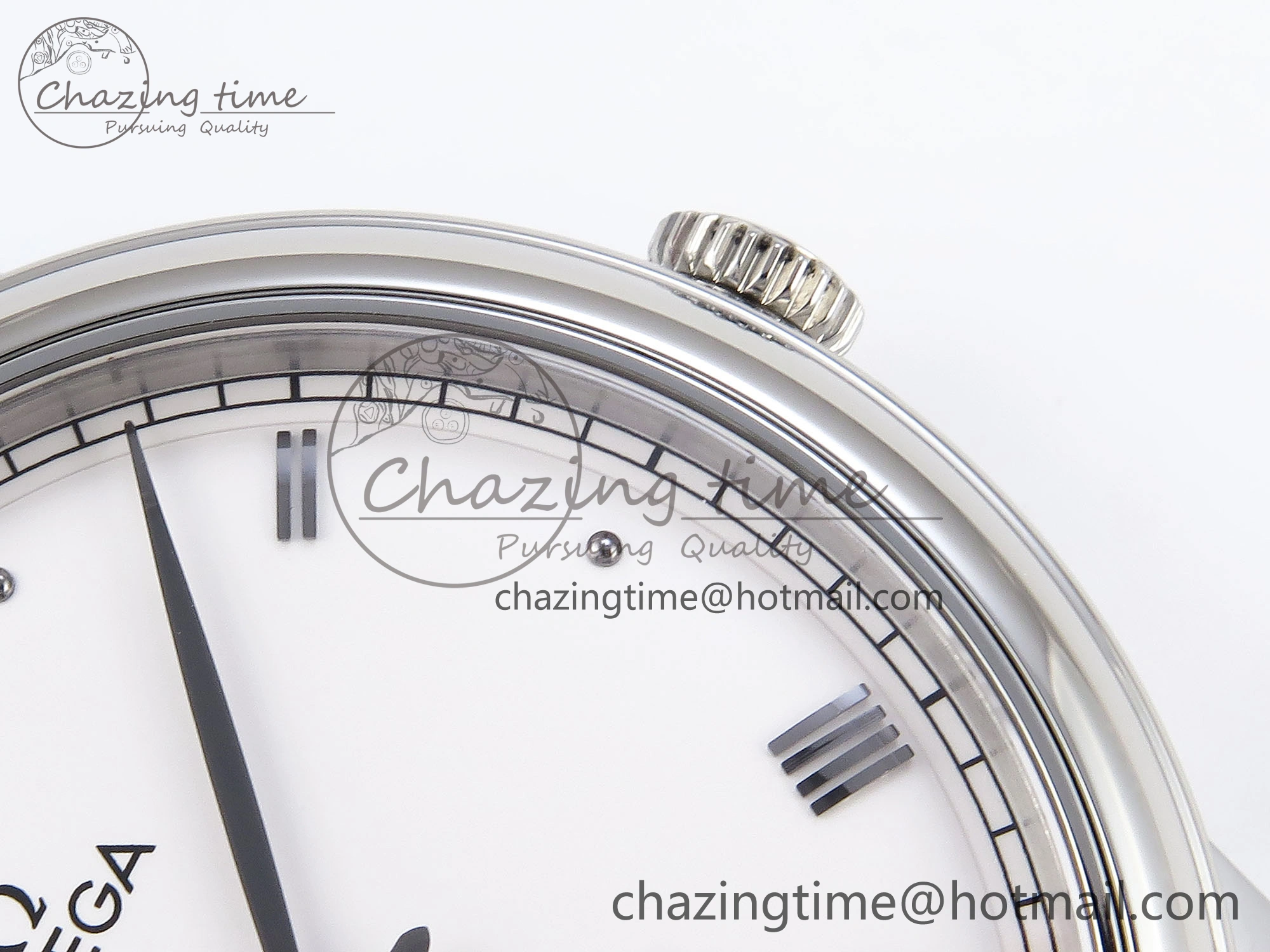 De Ville Date SS MKF 1:1 Best Edition White Dial Roman Marker on Black Leather Strap A8800