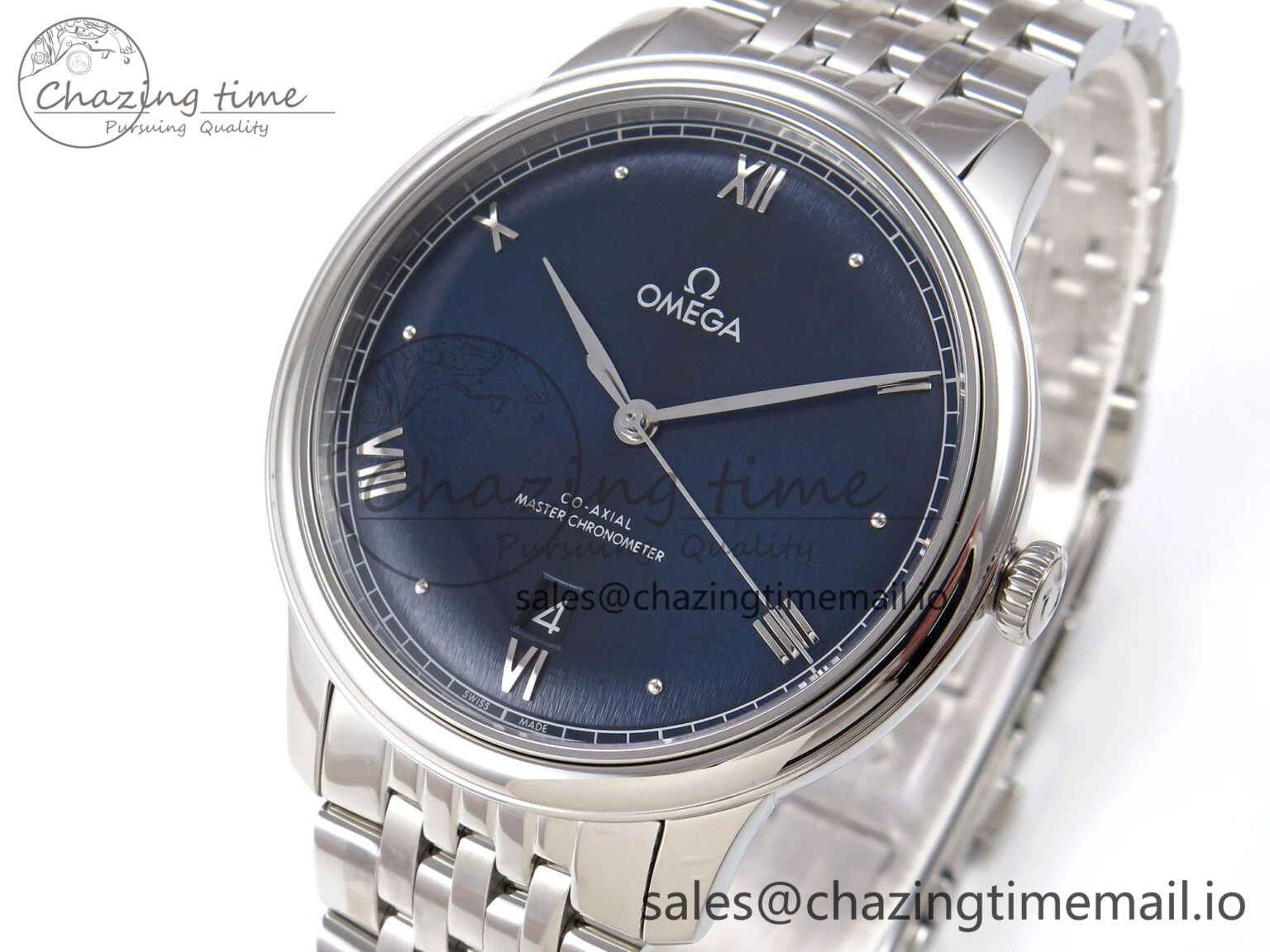 De Ville Date SS VSF 1:1 Best Edition Blue Dial on SS Bracelet A8800
