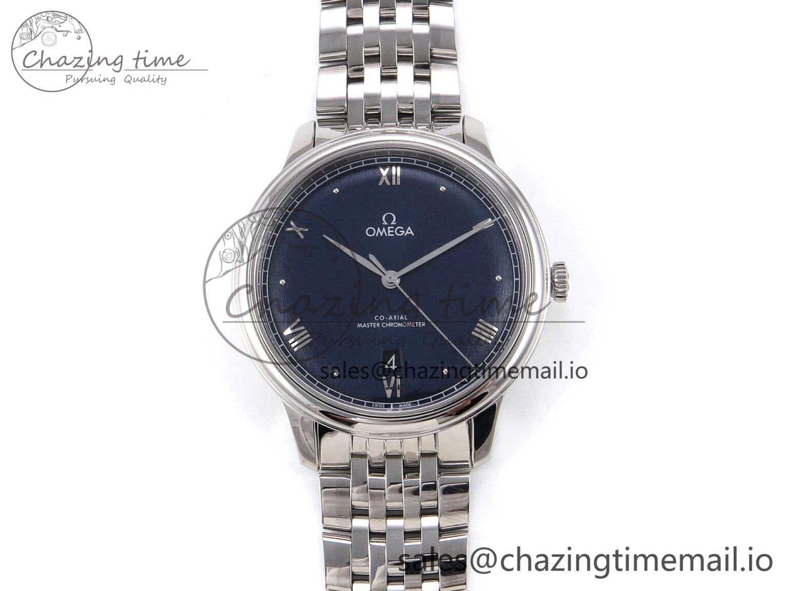 De Ville Date SS VSF 1:1 Best Edition Blue Dial on SS Bracelet A8800