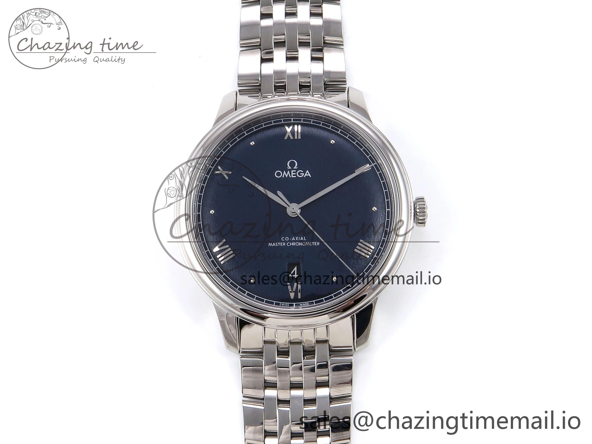 De Ville Date SS VSF 1:1 Best Edition Blue Dial on SS Bracelet A8800