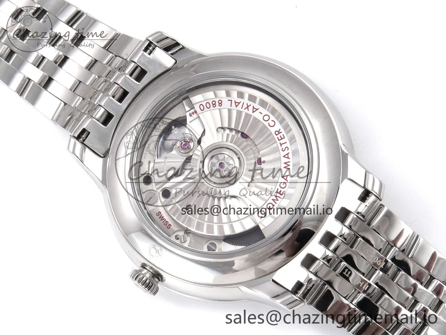 De Ville Date SS VSF 1:1 Best Edition Blue Dial on SS Bracelet A8800