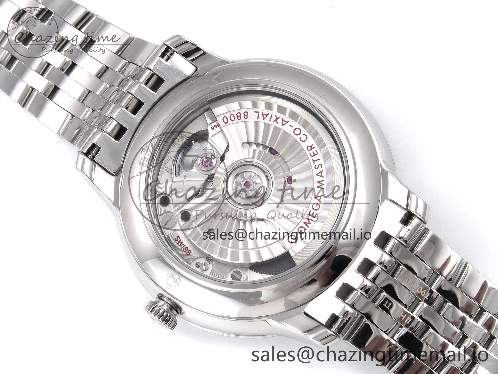 De Ville Date SS VSF 1:1 Best Edition Blue Dial on SS Bracelet A8800