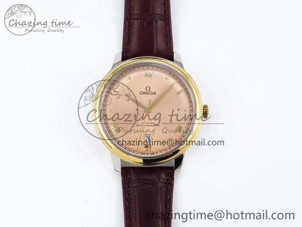 De Ville Date YG MKF 1:1 Best Edition Brown Dial Roman Marker on Brown Leather Strap A8800