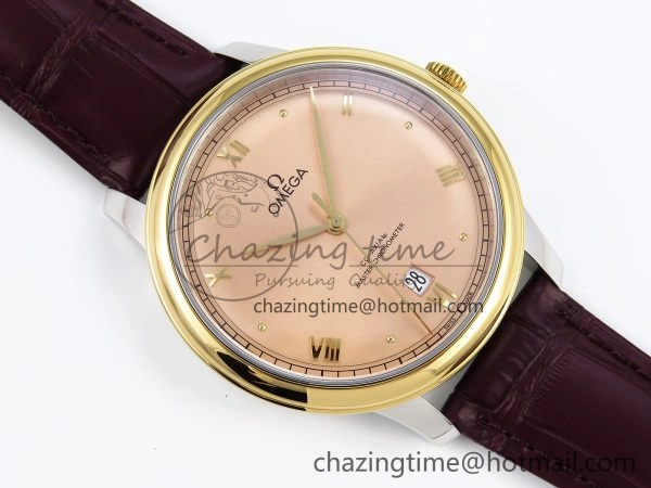 De Ville Date YG MKF 1:1 Best Edition Brown Dial Roman Marker on Brown Leather Strap A8800