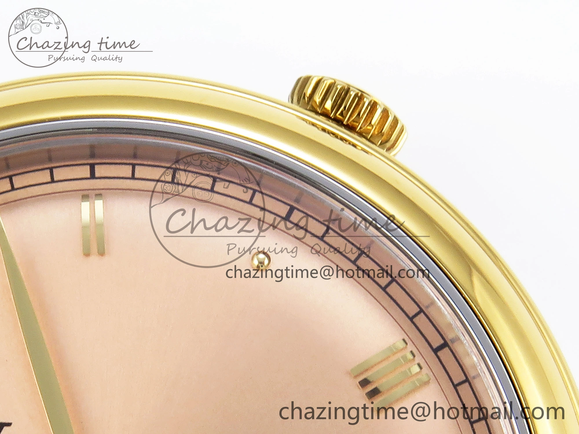 De Ville Date YG MKF 1:1 Best Edition Brown Dial Roman Marker on Brown Leather Strap A8800