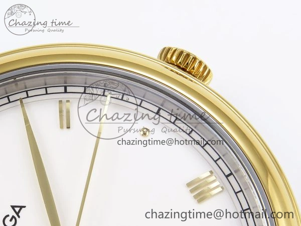 De Ville Date YG MKF 1:1 Best Edition White Dial Roman Marker on Brown Leather Strap A8800
