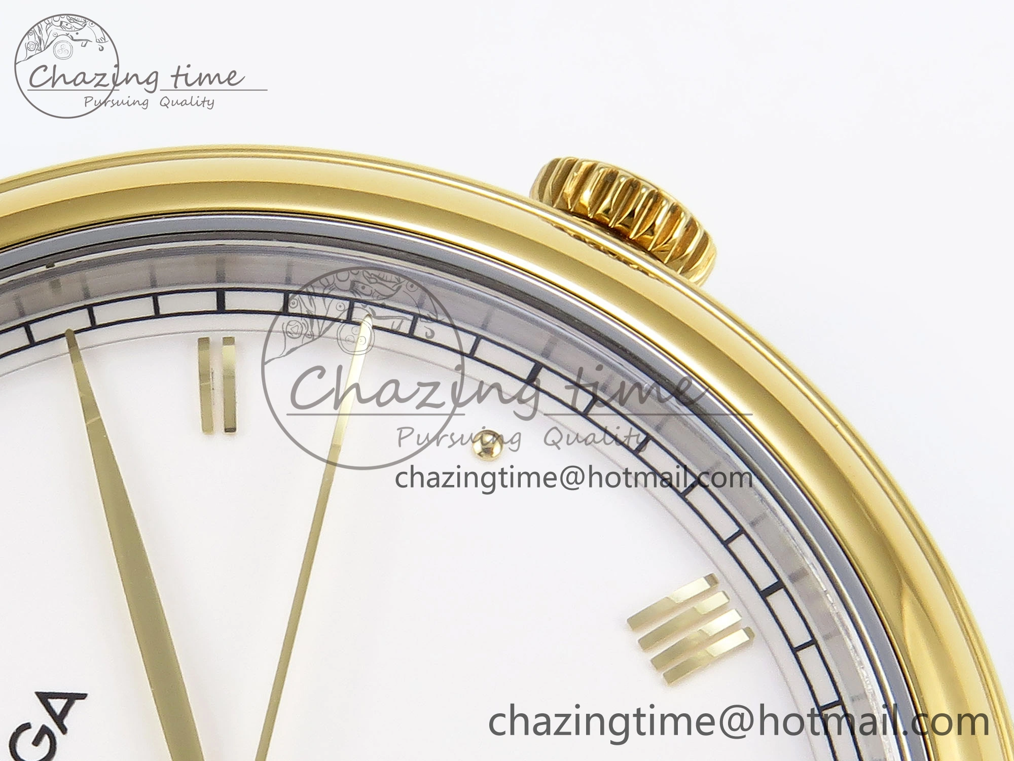 De Ville Date YG MKF 1:1 Best Edition White Dial Roman Marker on Brown Leather Strap A8800