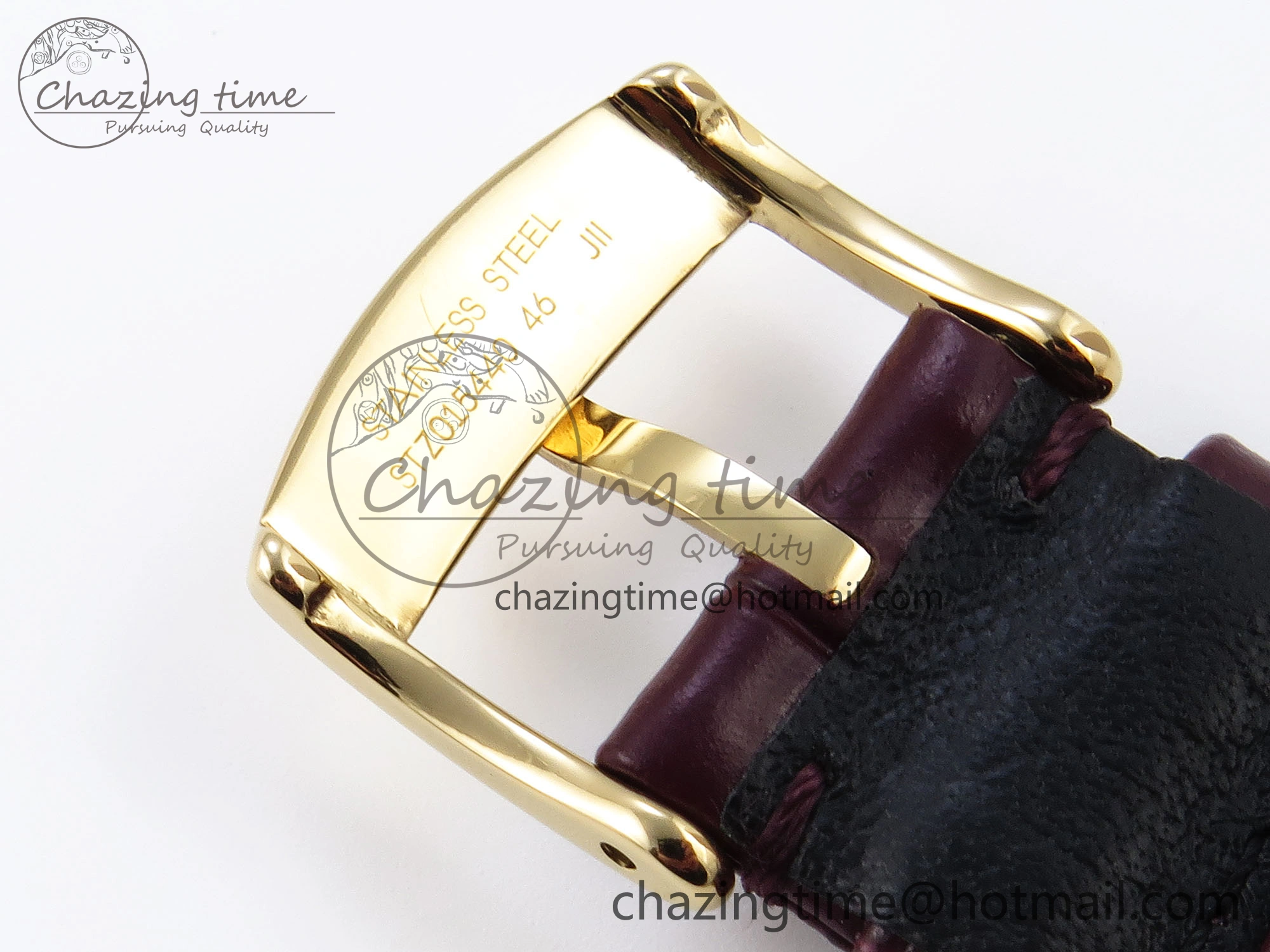 De Ville Date YG MKF 1:1 Best Edition White Textured Dial Roman Marker on Brown Leather Strap A8800