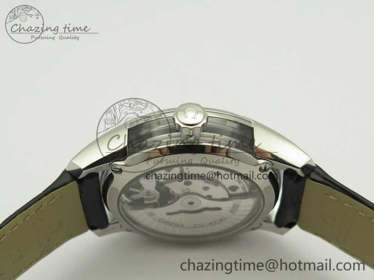 De Ville Hour Vision 41mm SS VSF 1:1 Best Edition Blue Dial on Black Croco Leather Strap A8500 Super Clone