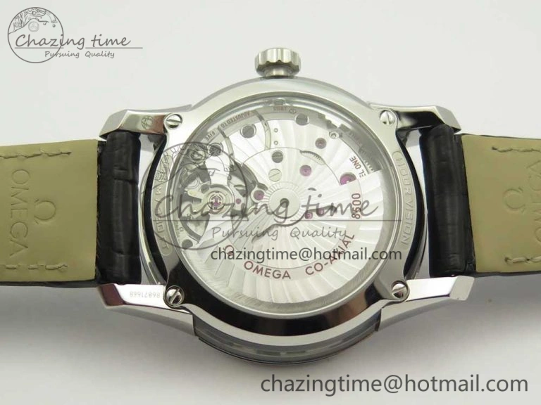 De Ville Hour Vision 41mm SS VSF 1:1 Best Edition Blue Dial on Black Croco Leather Strap A8500 Super Clone