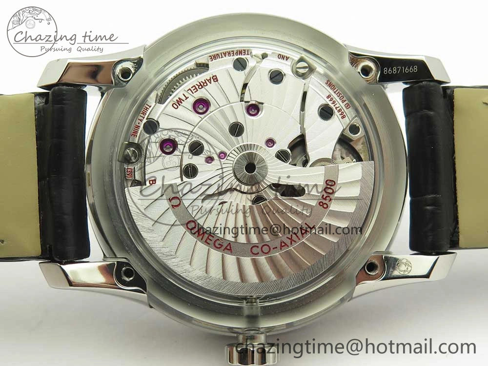 De Ville Hour Vision 41mm SS VSF 1:1 Best Edition Blue Dial on Black Croco Leather Strap A8500 Super Clone