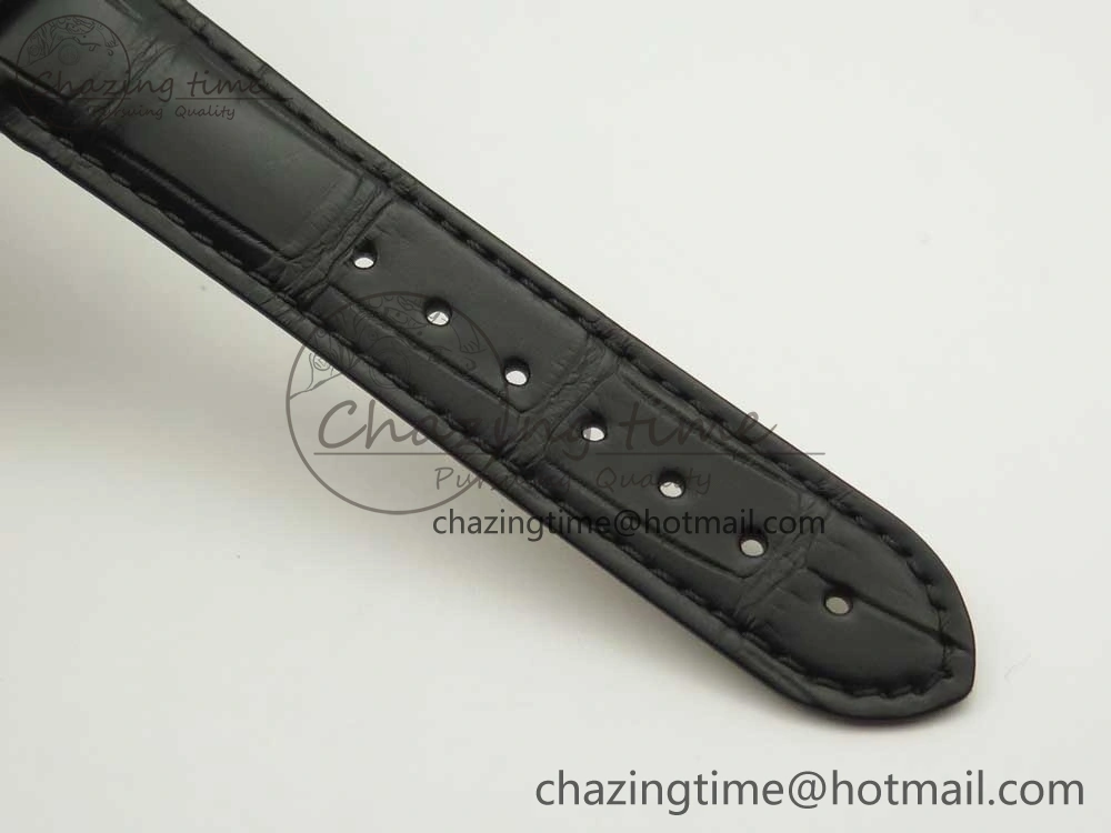 De Ville Hour Vision 41mm SS VSF 1:1 Best Edition Blue Dial on Black Croco Leather Strap A8500 Super Clone
