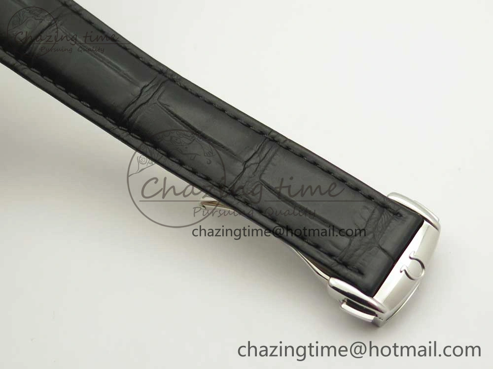 De Ville Hour Vision 41mm SS VSF 1:1 Best Edition Blue Dial on Black Croco Leather Strap A8500 Super Clone