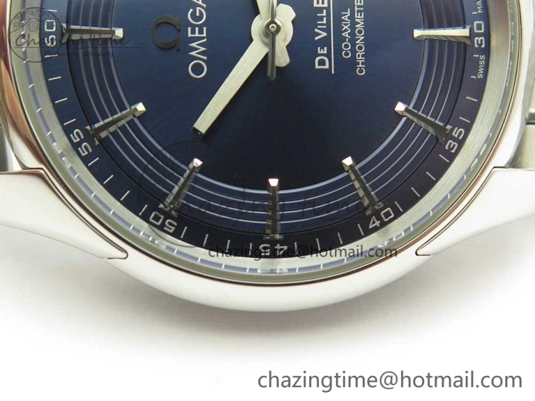 De Ville Hour Vision 41mm SS VSF 1:1 Best Edition Blue Dial on Black SS Bracelet A8500 Super Clone (2 Straps)