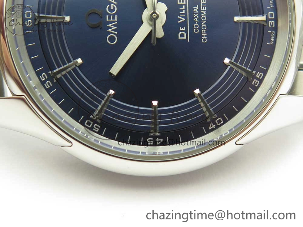 De Ville Hour Vision 41mm SS VSF 1:1 Best Edition Blue Dial on Black SS Bracelet A8500 Super Clone (2 Straps)