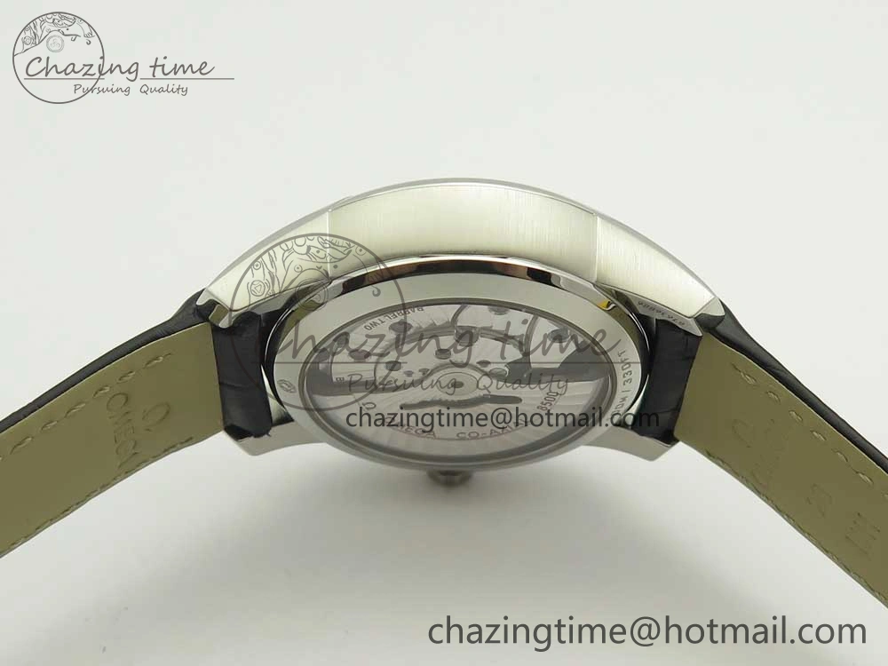 De Ville Hour Vision 41mm SS VSF 1:1 Best Edition White Dial on Black Crocodile Strap A8500 Super Clone