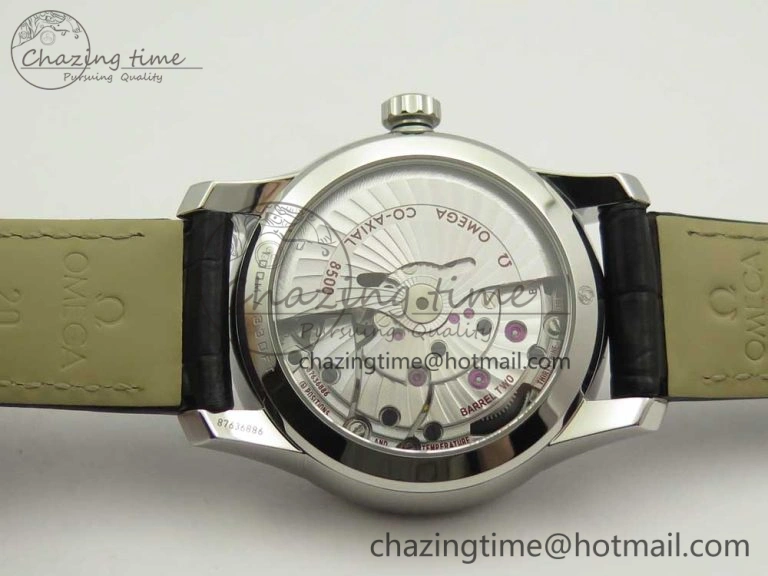 De Ville Hour Vision 41mm SS VSF 1:1 Best Edition White Dial on Black Crocodile Strap A8500 Super Clone