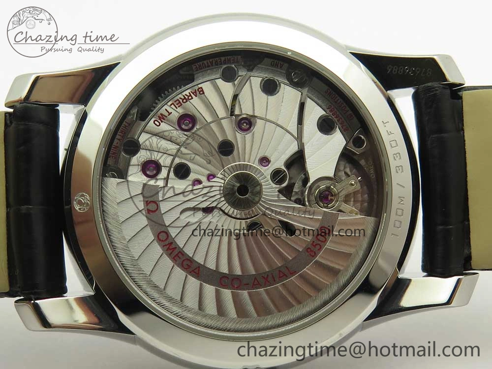 De Ville Hour Vision 41mm SS VSF 1:1 Best Edition White Dial on Black Crocodile Strap A8500 Super Clone