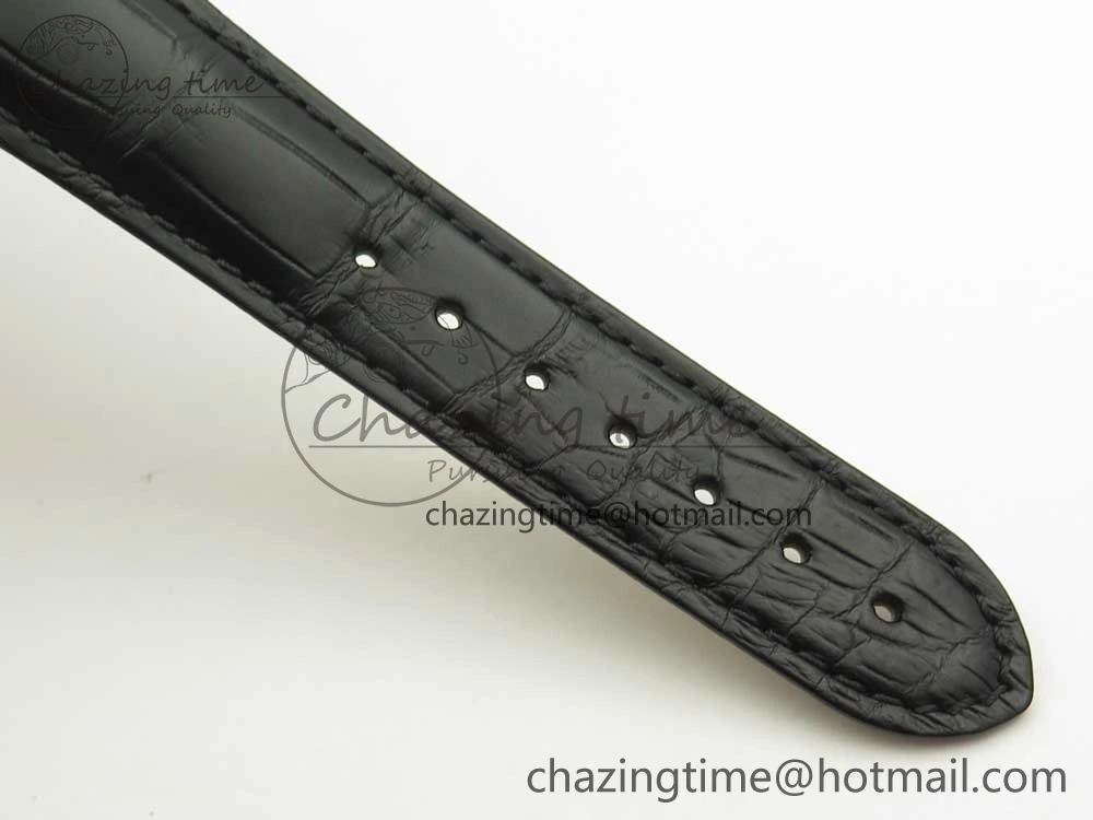 De Ville Hour Vision 41mm SS VSF 1:1 Best Edition White Dial on Black Crocodile Strap A8500 Super Clone