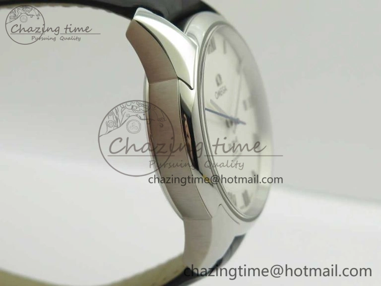 De Ville Hour Vision 41mm SS VSF 1:1 Best Edition White Dial on Black Crocodile Strap A8500 Super Clone
