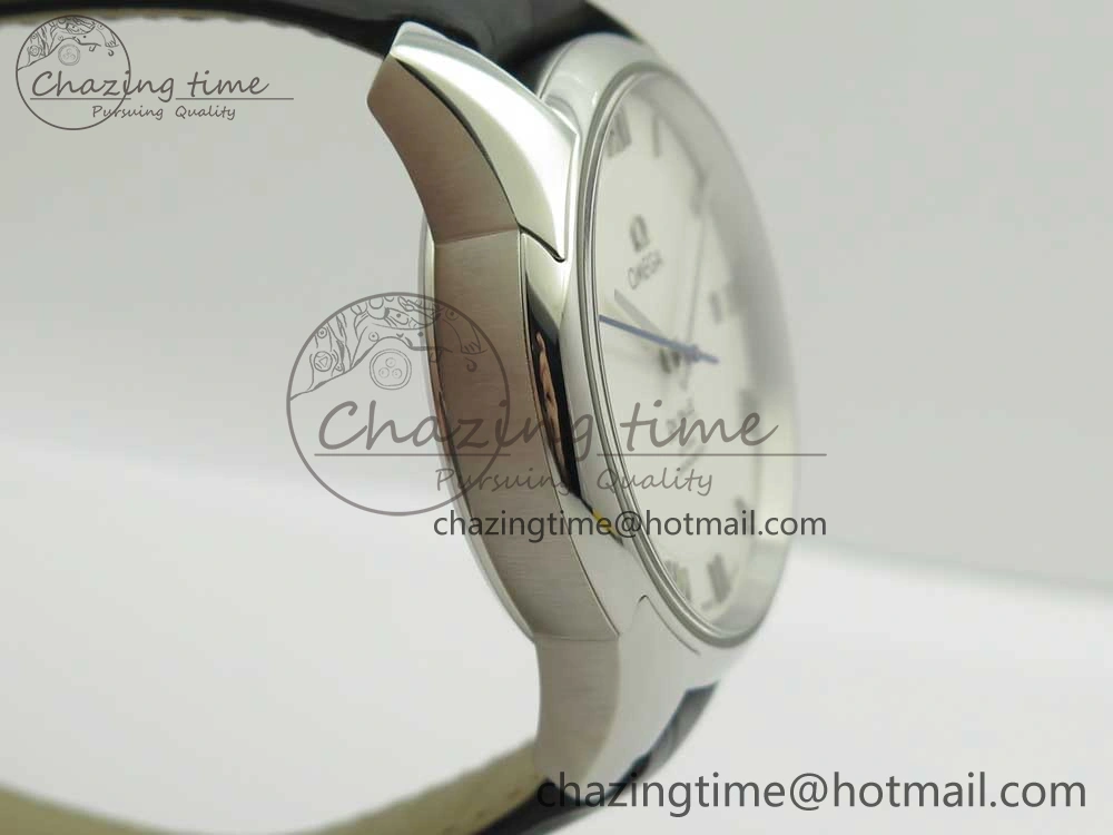 De Ville Hour Vision 41mm SS VSF 1:1 Best Edition White Dial on Black Crocodile Strap A8500 Super Clone