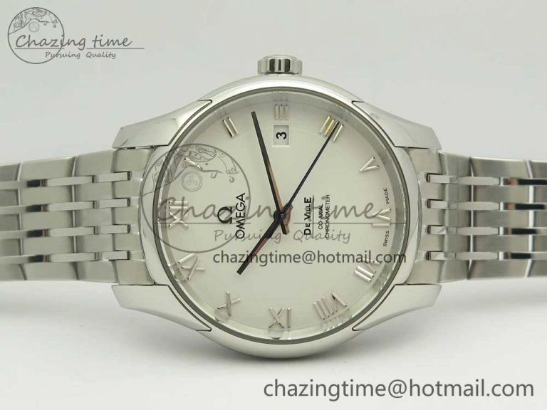 De Ville Hour Vision 41mm SS VSF 1:1 Best Edition White Dial on SS Bracelet A8500 Super Clone