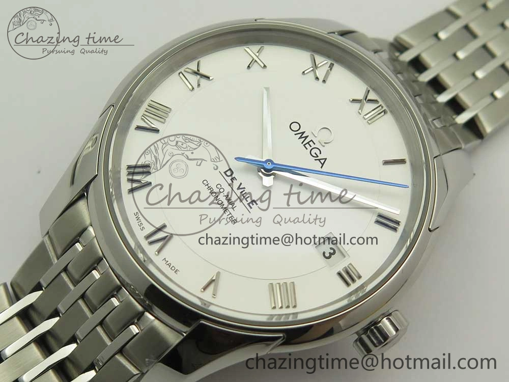 De Ville Hour Vision 41mm SS VSF 1:1 Best Edition White Dial on SS Bracelet A8500 Super Clone
