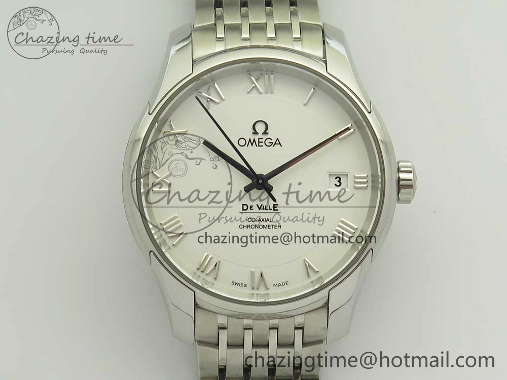 De Ville Hour Vision 41mm SS VSF 1:1 Best Edition White Dial on SS Bracelet A8500 Super Clone