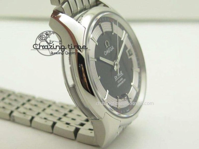 De Ville Hour Vision Co-Axial 41mm SS V6F Best Edition Black Dial On SS Bracelet A8500