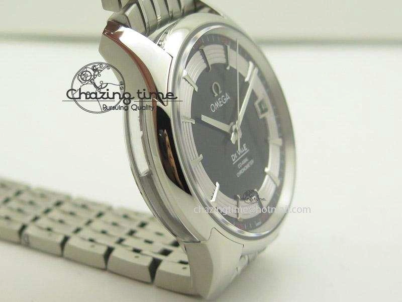 De Ville Hour Vision Co-Axial 41mm SS V6F Best Edition Black Dial On SS Bracelet A8500
