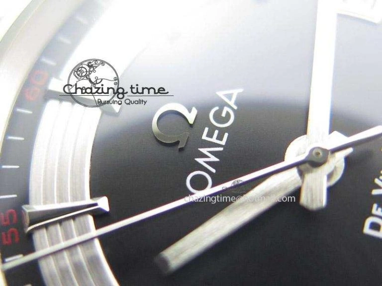 De Ville Hour Vision Co-Axial 41mm SS V6F Best Edition Black Dial On SS Bracelet A8500