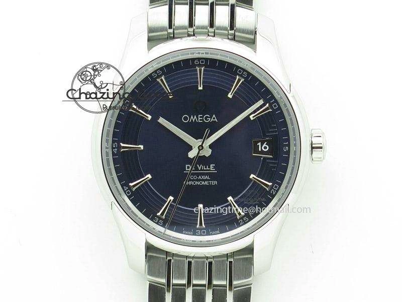 De Ville Hour Vision Co-Axial 41mm SS V6F Best Edition Blue Dial On SS Bracelet A8500
