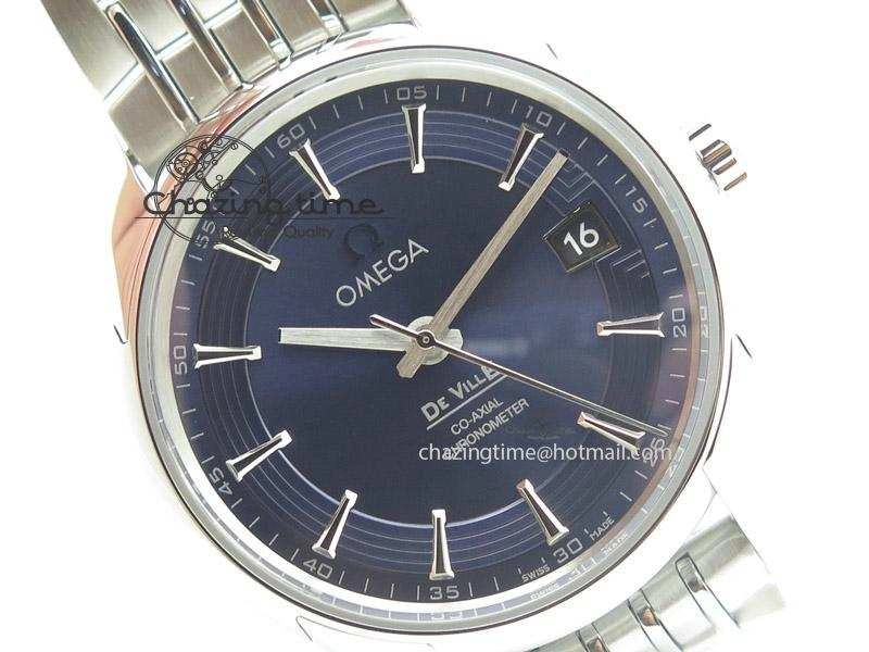 De Ville Hour Vision Co-Axial 41mm SS V6F Best Edition Blue Dial On SS Bracelet A8500