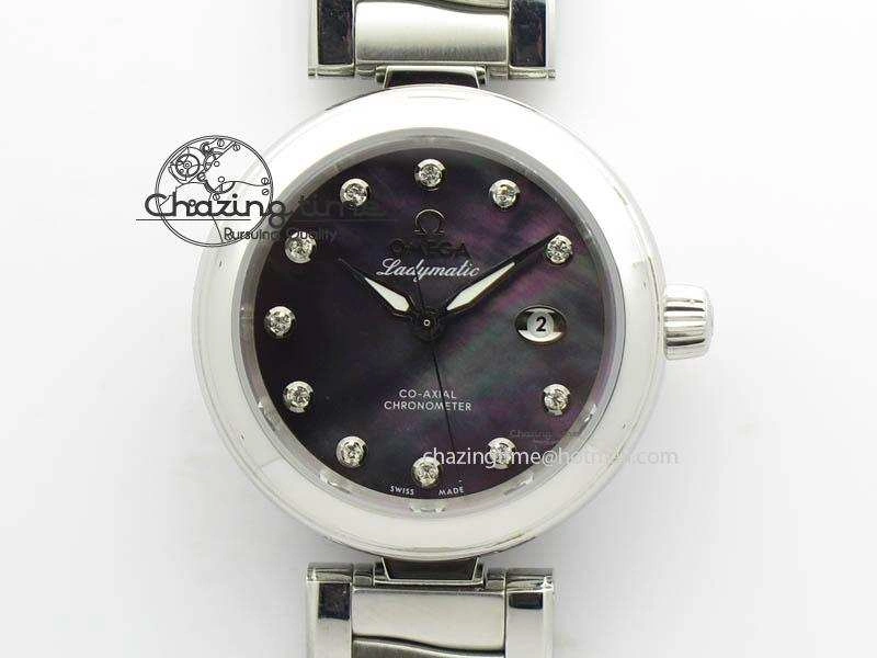 De Ville Lady 34mm SS V6F 1:1 Best Edition Black MOP Dial On SS Bracelet SEIKO NH05A